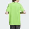 adidas T Shirts Men's Half Neon Green Crew Neck Moderate Straight Fit (Unisex) T-Shirts IK3502