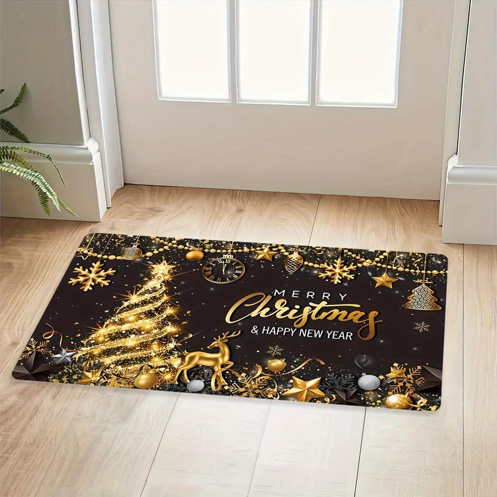 Santa Claus Christmas Doormat Festive Style  Practical Winter Doormat for Indoor and Outdoor Front and Back Doors