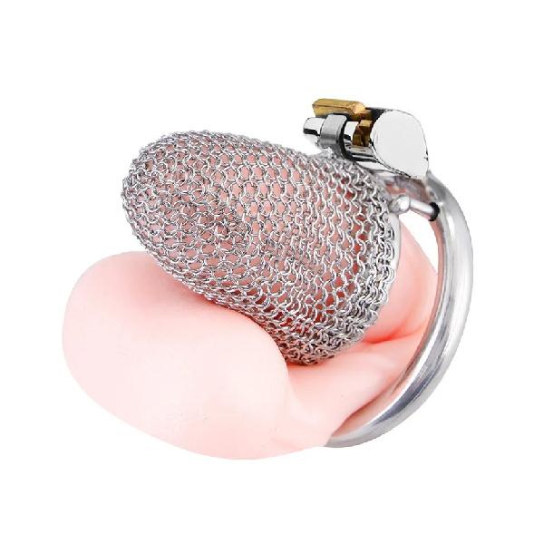 Stainless Steel Male Cock Cage Chastity Device Breathable Mesh Chain Locked Penis Cage Hidden Lock 2 Keys 100% Waterproof High