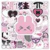 100Pcs Pink Ins Style Cute Girl Doodle Decorative Stickers Personalized Fundiy Water Cup Scrapbook Laptop Waterproof Decals