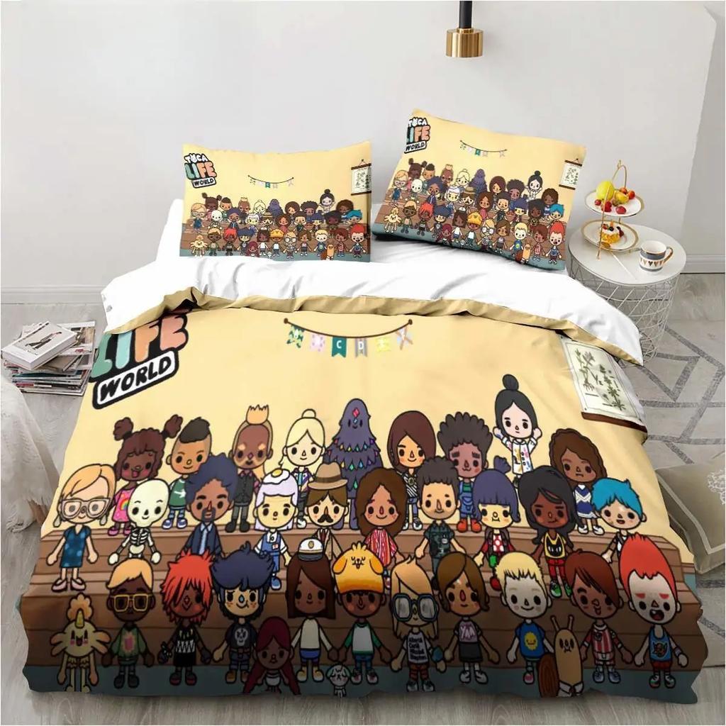 New Game Toca Life World Bedding Set Excavator Sheet King Twin Double Child Bedding Set Mircofiber Or Polyester Duvet Cover Set