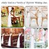 5 Pcs White Veil Wedding Aisle Decoration Outdoor Wedding White Tutu Bow Wedding Pew Bows  Wedding