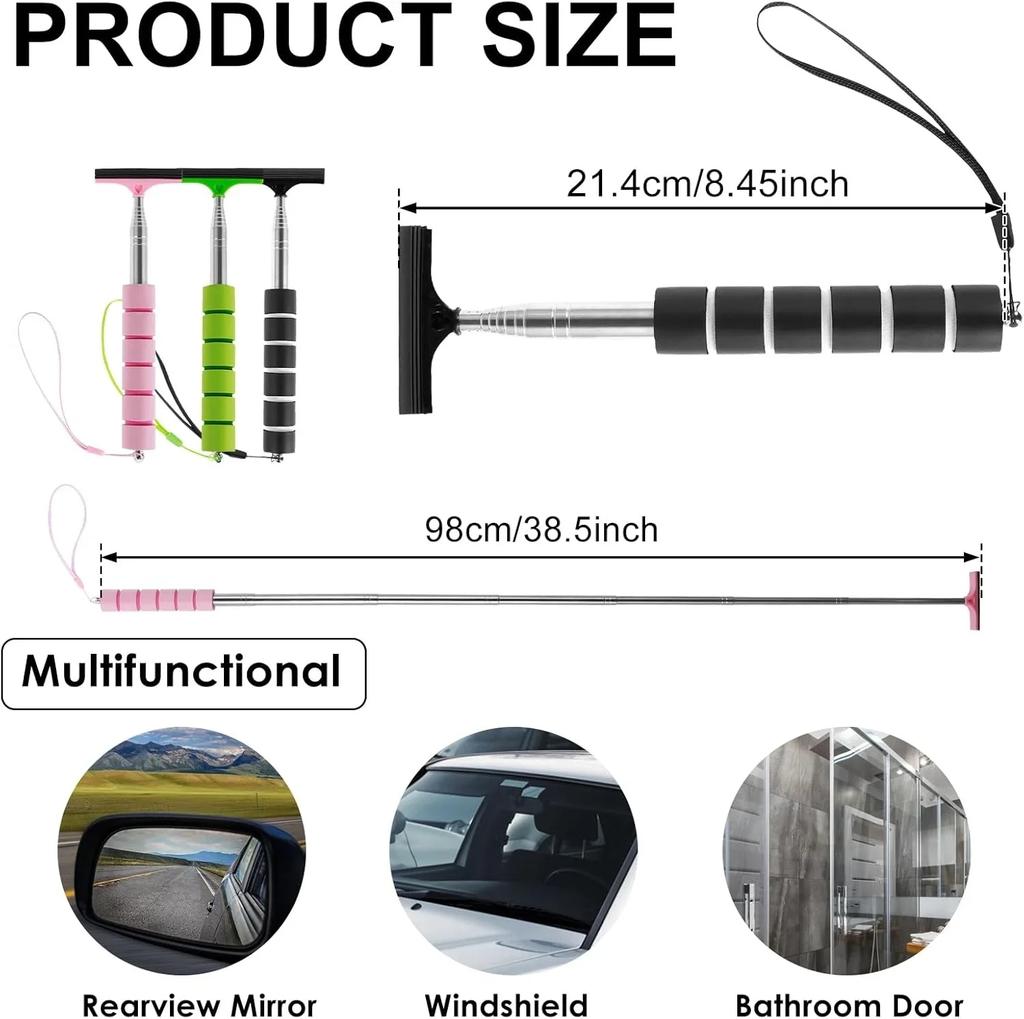 Einziehbarer Auto-Rückspiegelwischer, tragbares Reinigungsmittel für regnerische Tage, Rückspiegel-Wasserentferner, Glas-Regen-Reinigungswerkzeug