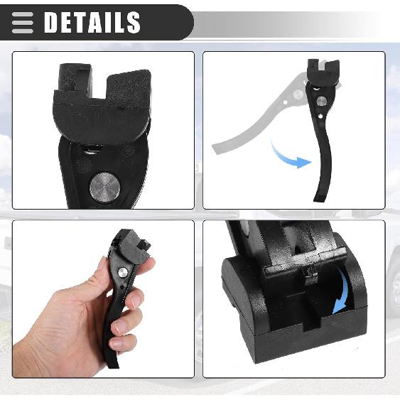 Motoforti Rear Clamp/Truck Bed Tonneau Cover Clamp/Universal Replacement Parts for Hard Folding or Soft Folding Tonneau Cover/Plastic/Black/4 Pcs