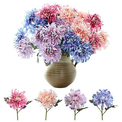 Multicolor Chrysanthemum Artificial Flower Silk Petals Decorative Flower  Event Supplies