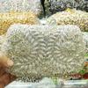 WHTUOHENG Bolso de Noche de Cristal Plateado Carteras de Diamantes Rhinestone Mujeres Carteras de Rhinestone Bolsos de Boda y Baile de Fin de Curso Bolso de Mano para Cena