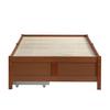 Children Bed, Flat Bed, Wooden Bed, Vintage Wood Color, Two Drawers with Castors, Adolescents And Adults, Pine Frame, Sturdy Slatted Frame, 90x200cm