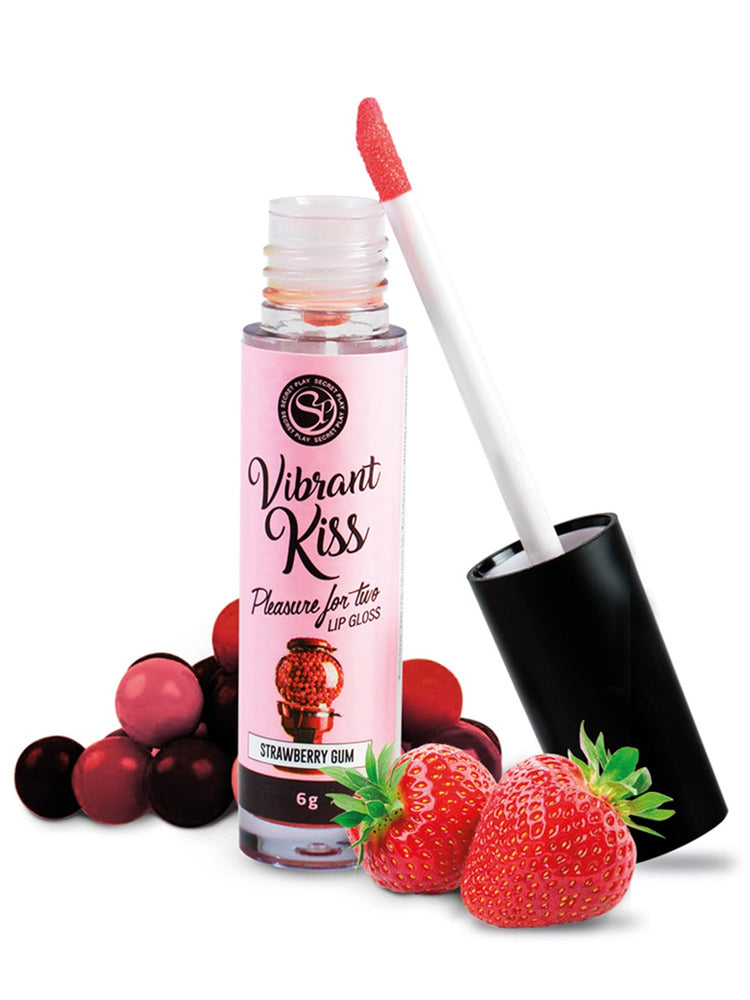 Gloss Sexe Oral Vibrant Chewing Gum à La Fraise 100% Comestible Sp6539