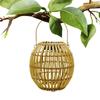 Bohemian Solar Lantern Hangable Weatherproof Rattan Light Boho Outdoor Lantern Smart Light Control Warm White Light