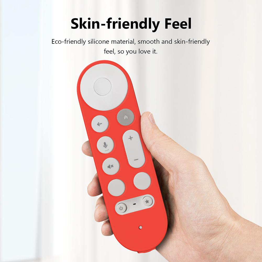 Silicone Remote Case with Lanyard Protective Controller Sleeve Skin Shockproof Remote Protective Case for Google TV Streamer 4K
