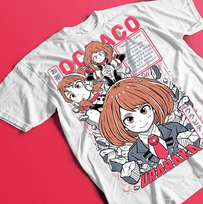 Teen Girl's Cotton T-shirt Summer Casual Graphic Tee Short Sleeve Ochaco Uraraka T-Shirt Ochako BNHA Tshirt,Boku No Hero Academia TShirt My Hero