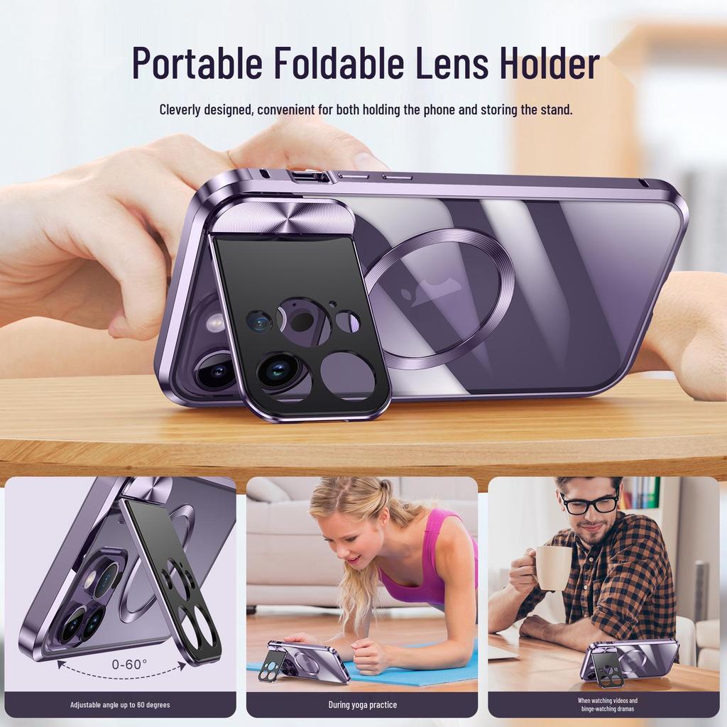 iPhone 15 Pro Max Magnetic Buckle Bracket Case, Compatible with iPhone 13/14