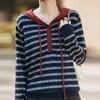 Navava Men S Striped Color Block Hoodie Long Sleeve Knit Tee Nk3300