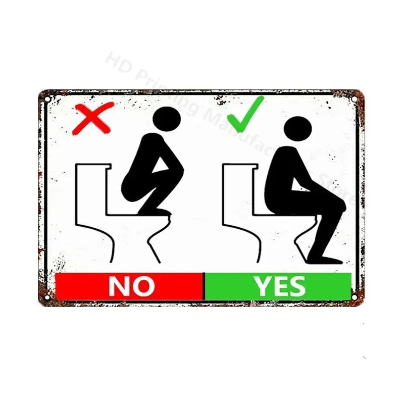Toilet Sign Vintage Funny Metal Tin Signs Retro WC Lavatory Toilettes Wall Poster Art Bar Club Bathroom Toilet Wall Decor