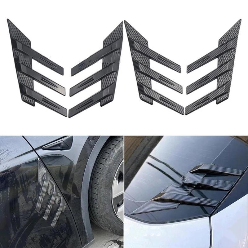 Universal Plastic Rear Window Side Spoiler Splitter For Car And SUVs With Adhesive Installation Enhances Aerodynamic