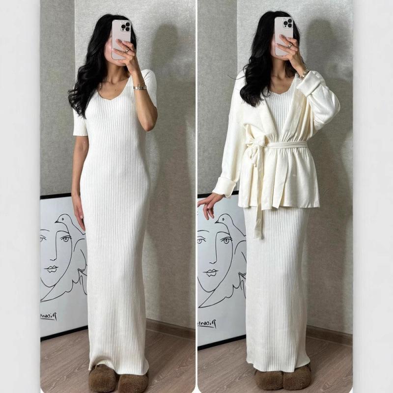 Cross-border Europe, America, Amazon women's clothing 2025 spring new fashion temperament knitted sweater casual suit women