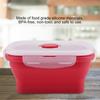 350ml Rectangle Silicone Bento Box Collapsible Lunch Box Microwave Food Container (Red)