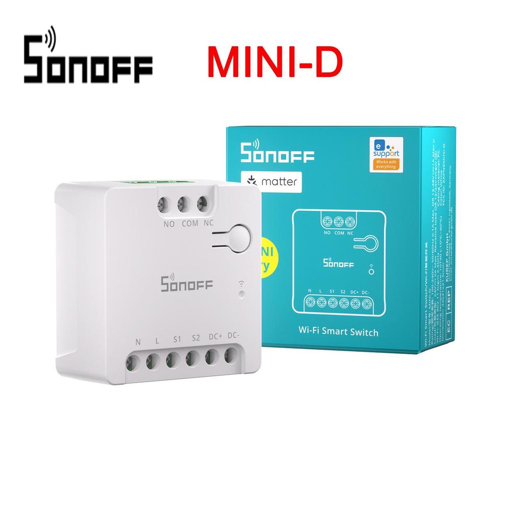 SONOFF MINI-D WiFi Smart Switch with AC/DC Power Support and Matter Dry Contact Relay.