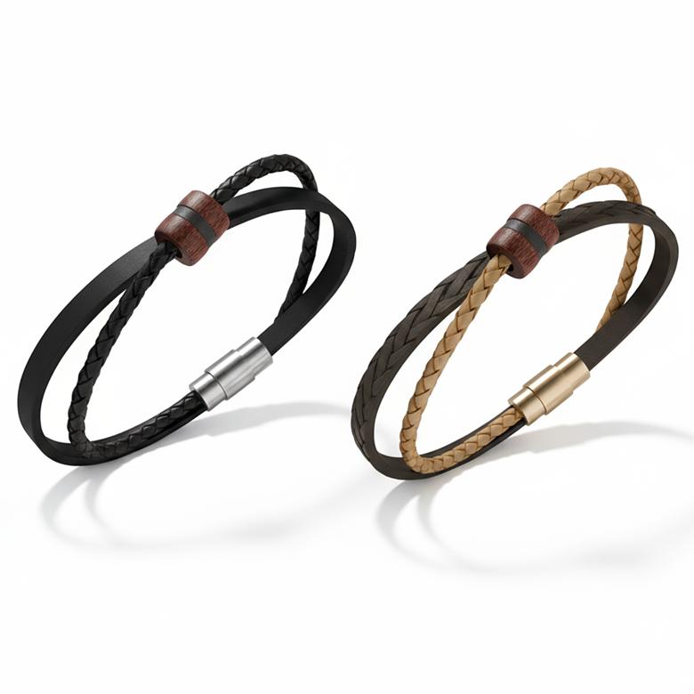 Mark-4 Layered Leather (Wood Rondelle)
