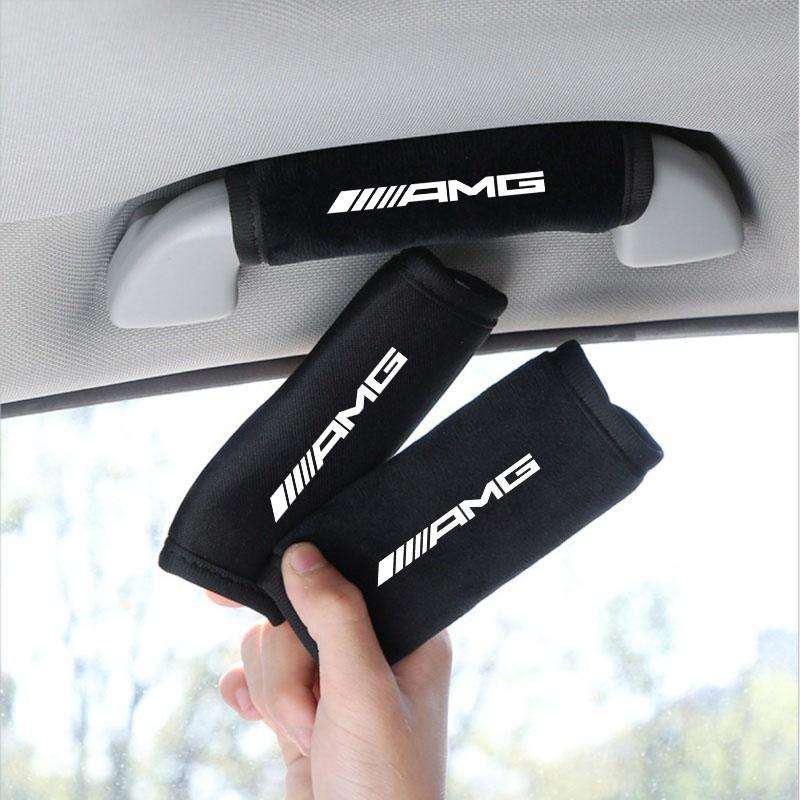 2pcs Soft Plush Car Roof Armrest Non-slip Car Handle Protector For Mercedes Benz AMG W204 W205 W203 W211 W212 W213 W201 W210 W12