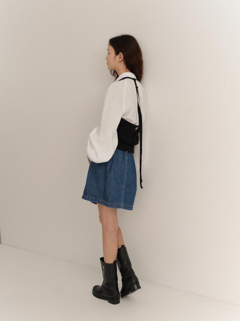 Love Us You Kale Pintuck Denim Skirt