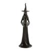 Halloween Witch Candle Holder Handmade Black Witch Statue 8.66-inch Retro Witch Candlestick Halloween Fall Decoration