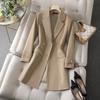 2025 Herbst/Winter Damen Koreanischer Stil Mittellanger Trenchcoat mit Anzugkragen 8620