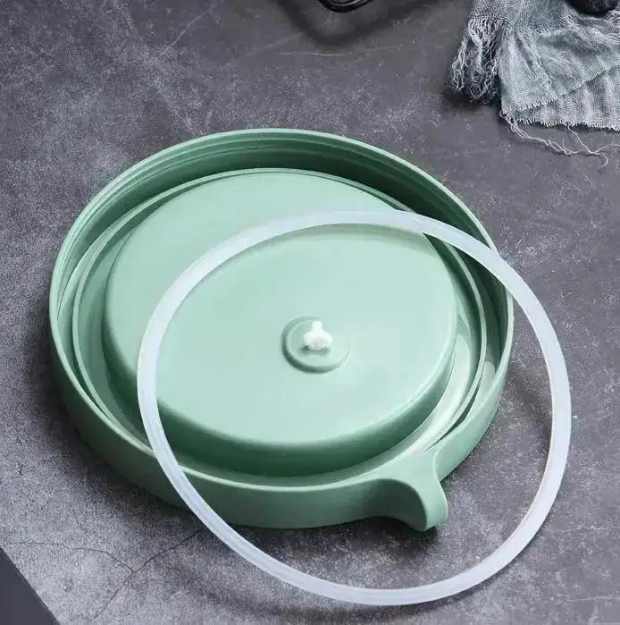 Balde de isolamento de alimentos de aço inoxidável de 450 ml, talheres dobráveis portáteis, lancheira de colarinho branco para estudantes, selada e à prova de vazamentos