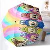 Labubu1 Print Automatic Umbrella, 8 Rib Iron Frame, Plastic Handle, Suitable for Outdoor Travel &Daily , Ideal Gift