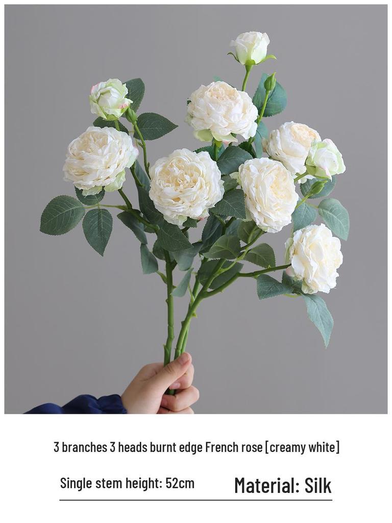 Composizione di Fiori Finti Rosa con Bordi Bruciati Retrò per Decorazione del Soggiorno o del Tavolo da Pranzo