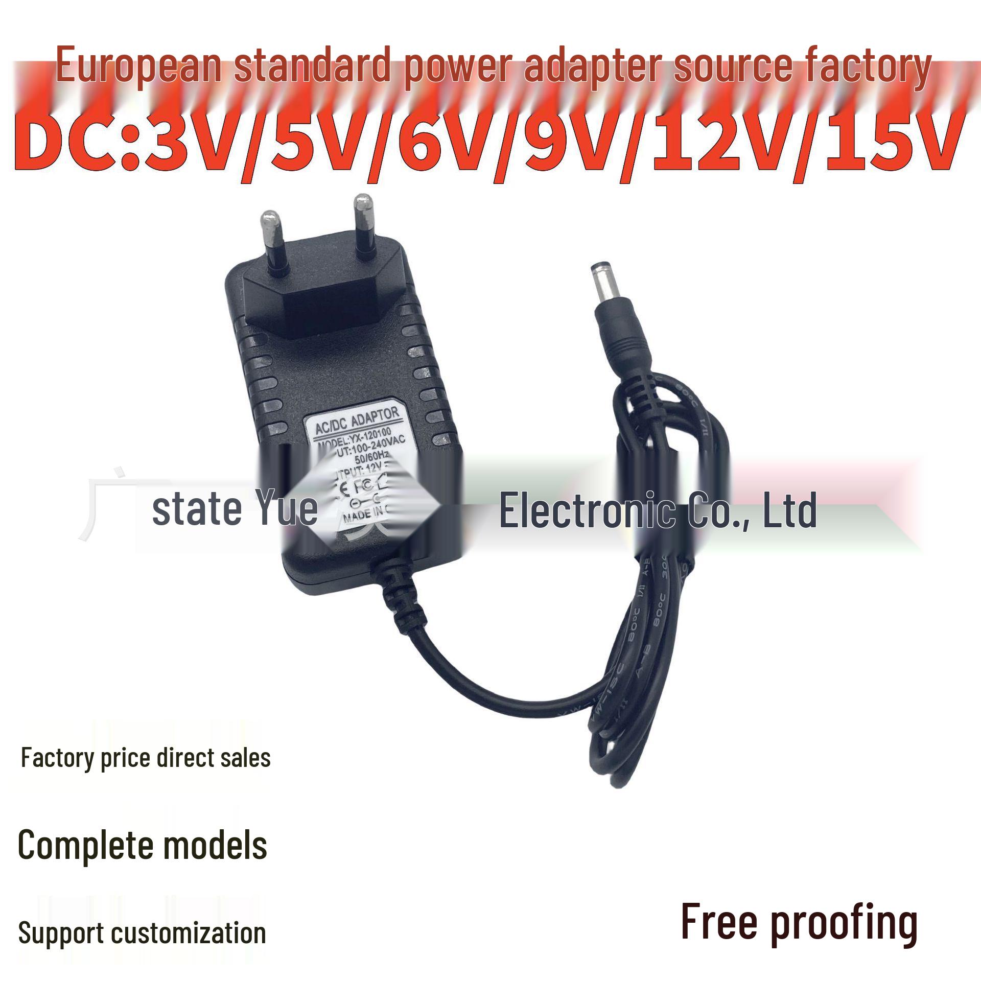 

Европейский адаптер питания с несколькими напряжениями для светодиодного освещения (12В2А, 9В1А, 5В3А, 3В2А, 6В2А, 12В1А, 15В1А) 3V1A