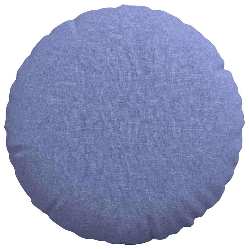 Seat Cushions 2 pcs Denim Blue Ø50 x 19 cm Fabric