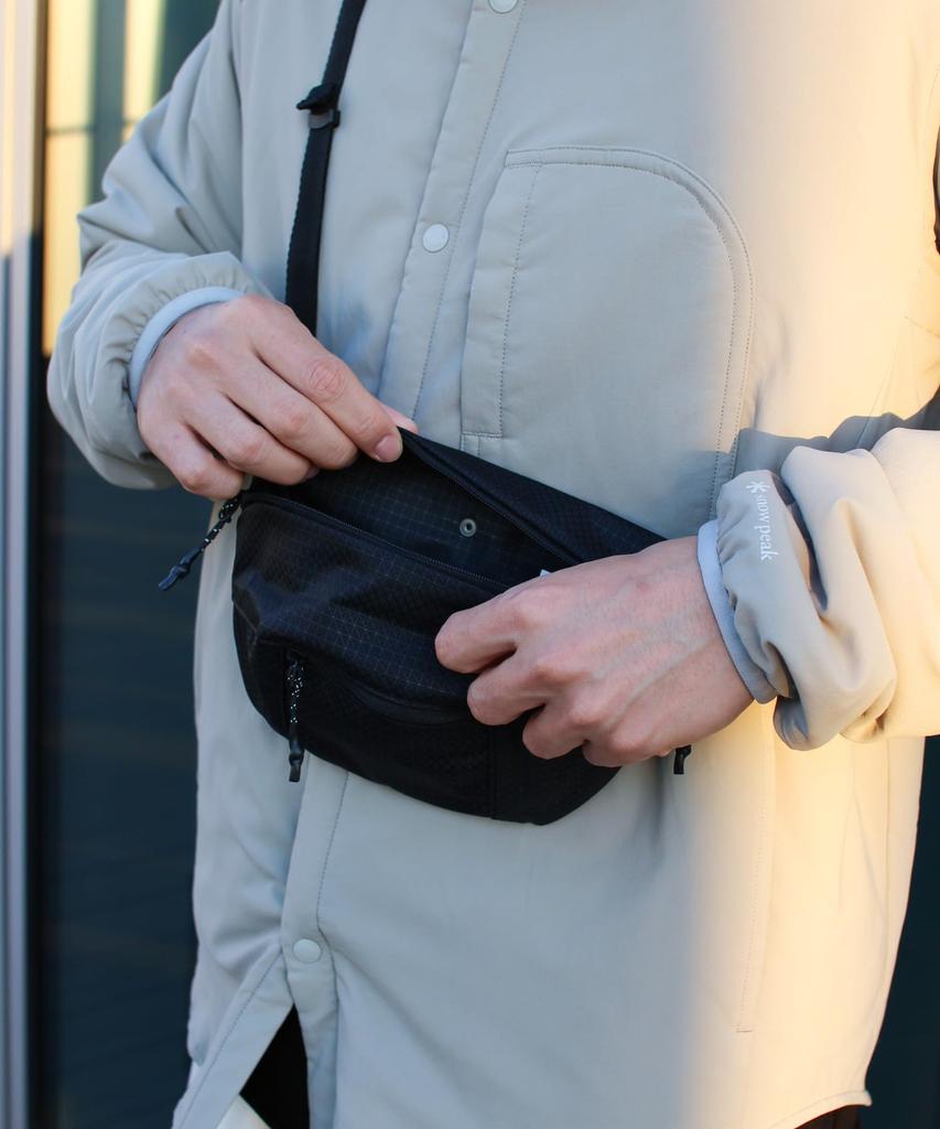 Snow Peak Robic Fanny Pack Shoulder Crossbody Black SB-26SU017 Bag, Bag, Men's/Women's,