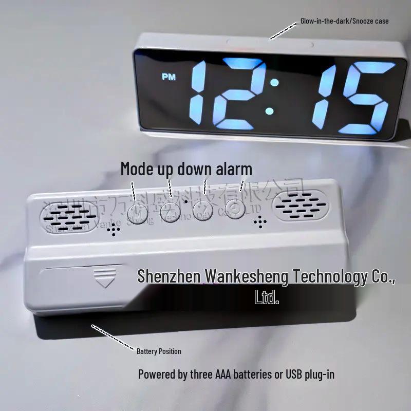 Luminous Silent Digital Table Clock with Alarm, Calendar & Temperature Display