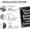 Please Don't Summon Demons in the Bathroom - Halloween Humor Retro Metal Tin Sign, Funny Bathroom Wall Art Decor