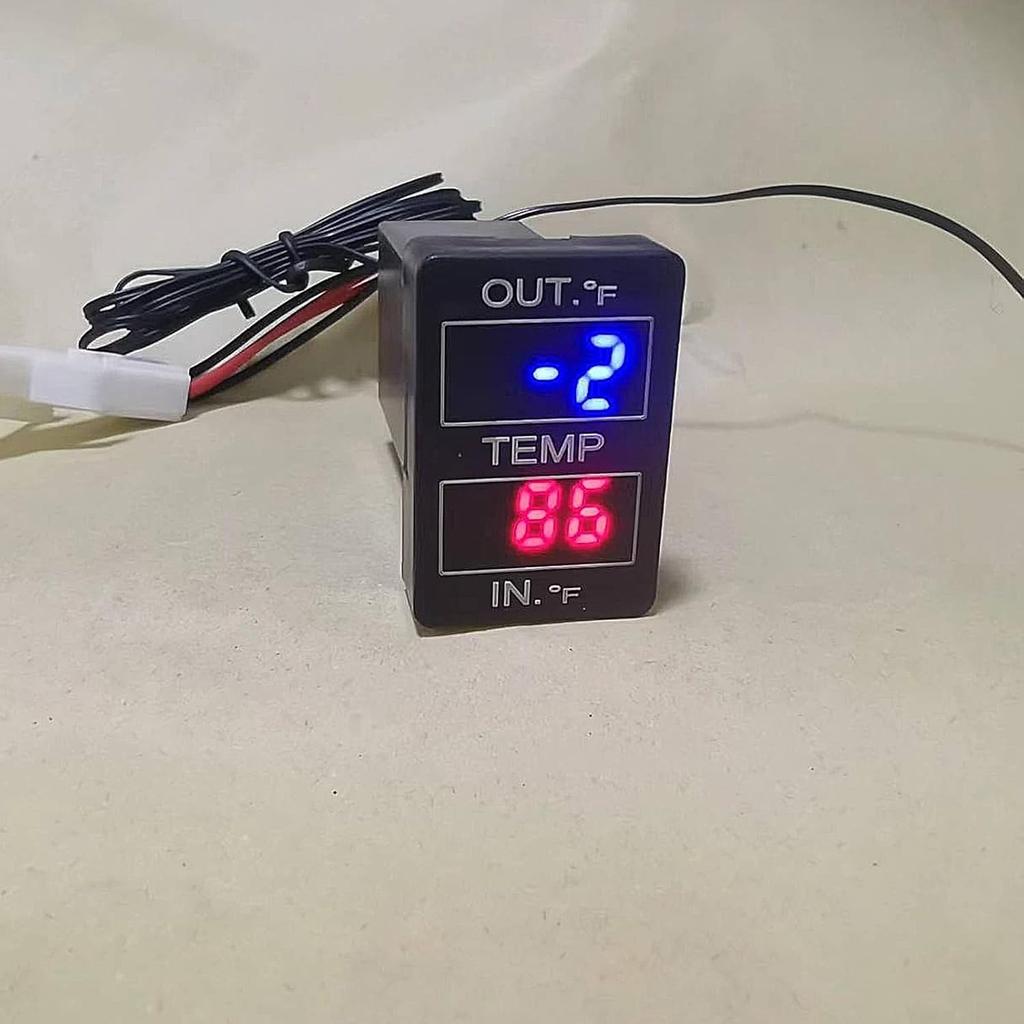 Car Internal and External Temperature Display, Fahrenheit Temperature, Dual Temperature Sensors Use for Toyota (Type A)