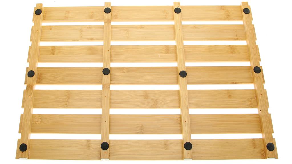 BAMBUS BADEZIMMERMATTE HOLZTEPPICH PLATTFORM 53x 35,5x 2,5cm