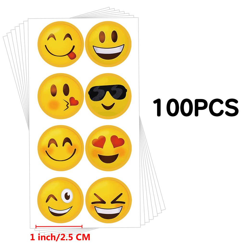 100-500pcs Smiley Face Sticker for Kids Reward Sticker Yellow Dots Labels Valentine's Day Happy Smile Face Sticker Label Gift