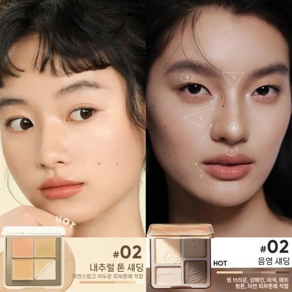 JUDYDOLL 3D Combination Concealer Contouring Highlighter Shading Palette Set 1.5+02 Palette (Natural Skin Tone)