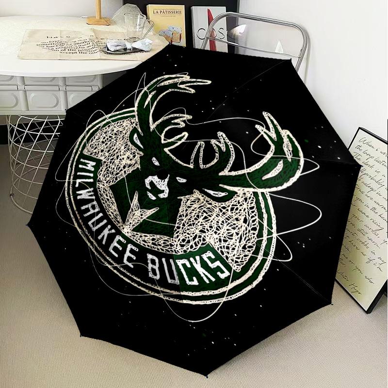 Bucks Team Logo Umbrella Folding Umbrella, Automatic Umbrella 8-Frame for Travel, Camping Use Gift for Halloween Christmas