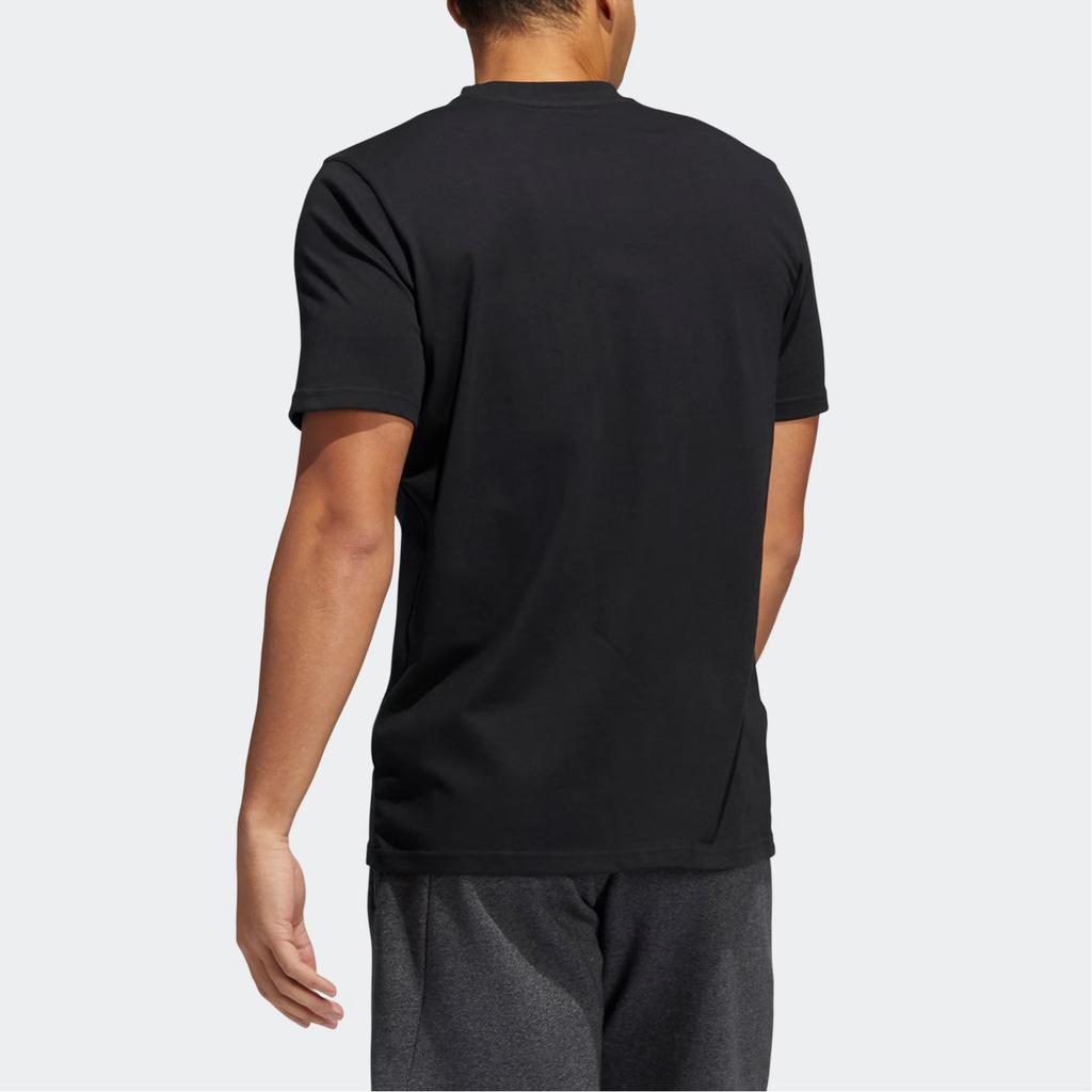 Adidas T Shirts Men's Black Crew Neck Moderate Straight Fit HE4825