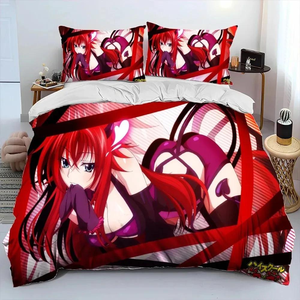 Sexy Girl High School DxD Anime Comforter Bedding SetDuvet Cover Bed Set Quilt Cover Pillowcaseking Queen Size Bedding Set Kid