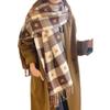 Autumn/Winter Plaid Heart Imitation Cashmere Scarf - Trendy Korean Style for Couples & Students