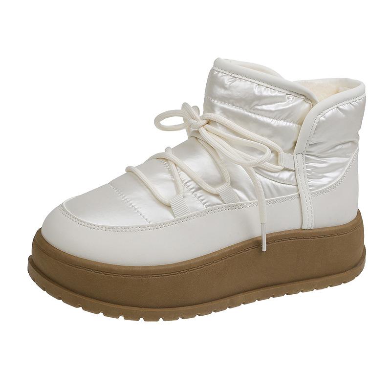 Fashion Plush high top snow boots for women in winter fashionable plush warm comfortable cold resistant women's thick soled boots