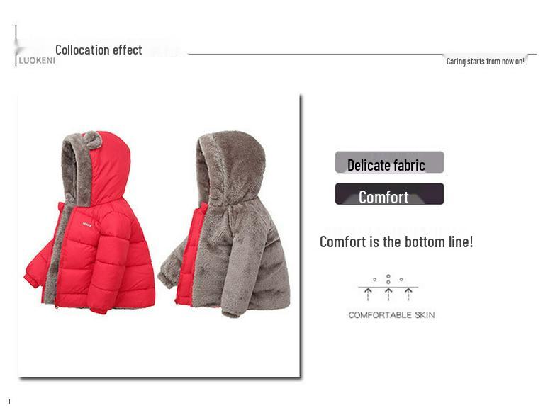 New Lambswool Cotton-Padded Jacket for Boys and Girls - Warm and Thickened Outerwear for Children