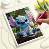 Disney Stitch 5D Custom Set Pearl Jigsaw Puzzle Cartoon Pearl Embroidered Animal Home Decor Handmade Gift