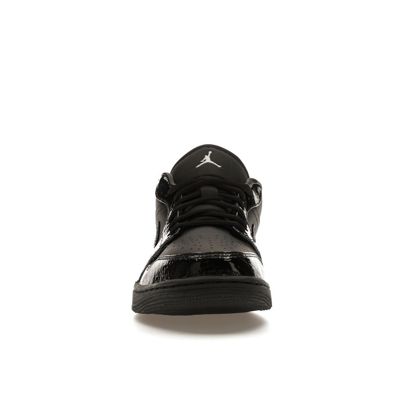 Air Jordan 1 Low SE Black Croc Women Sneakers White Metallic-Silver HJ7743-010