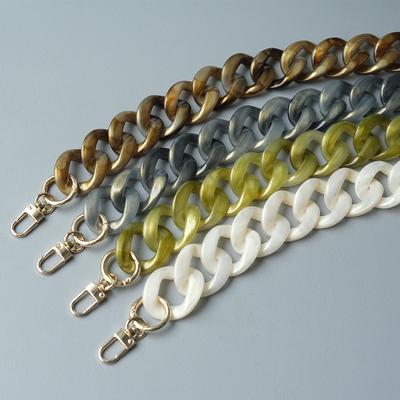 Neue Mode Frau Tasche Zubehör Abnehmbare Teile Ersatz Kette Weiß Grün Harz Luxus Strap Frauen Acryl Schulter Kette