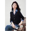 Fake Two-piece Spliced Shirt for Women New Long-sleeved Shirt High-end Fashionable and Small Top