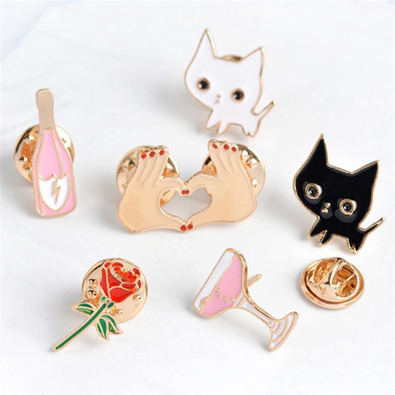 Buy Cute Enamel Piercing Brooch Pins Shirt Collar Pin Breastpin Women ...